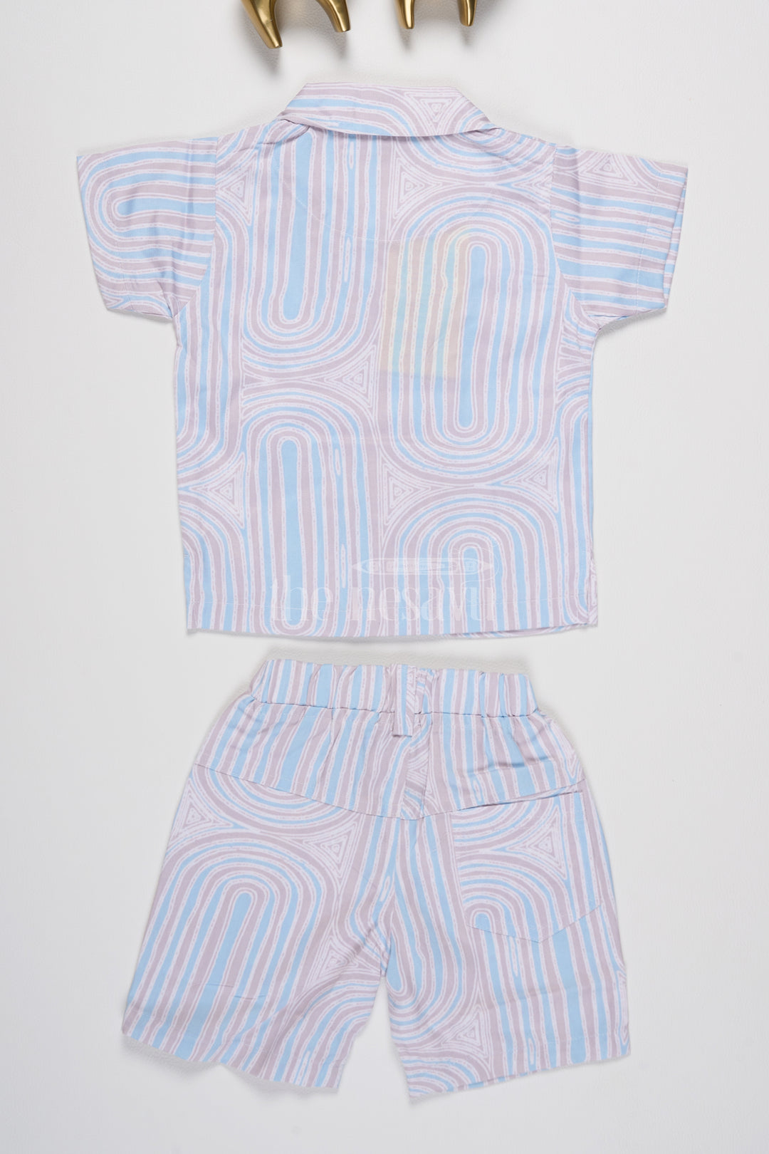 Boys Knitted Co-Ord Set with Unique Swirl Pattern for a Retro Summer Look