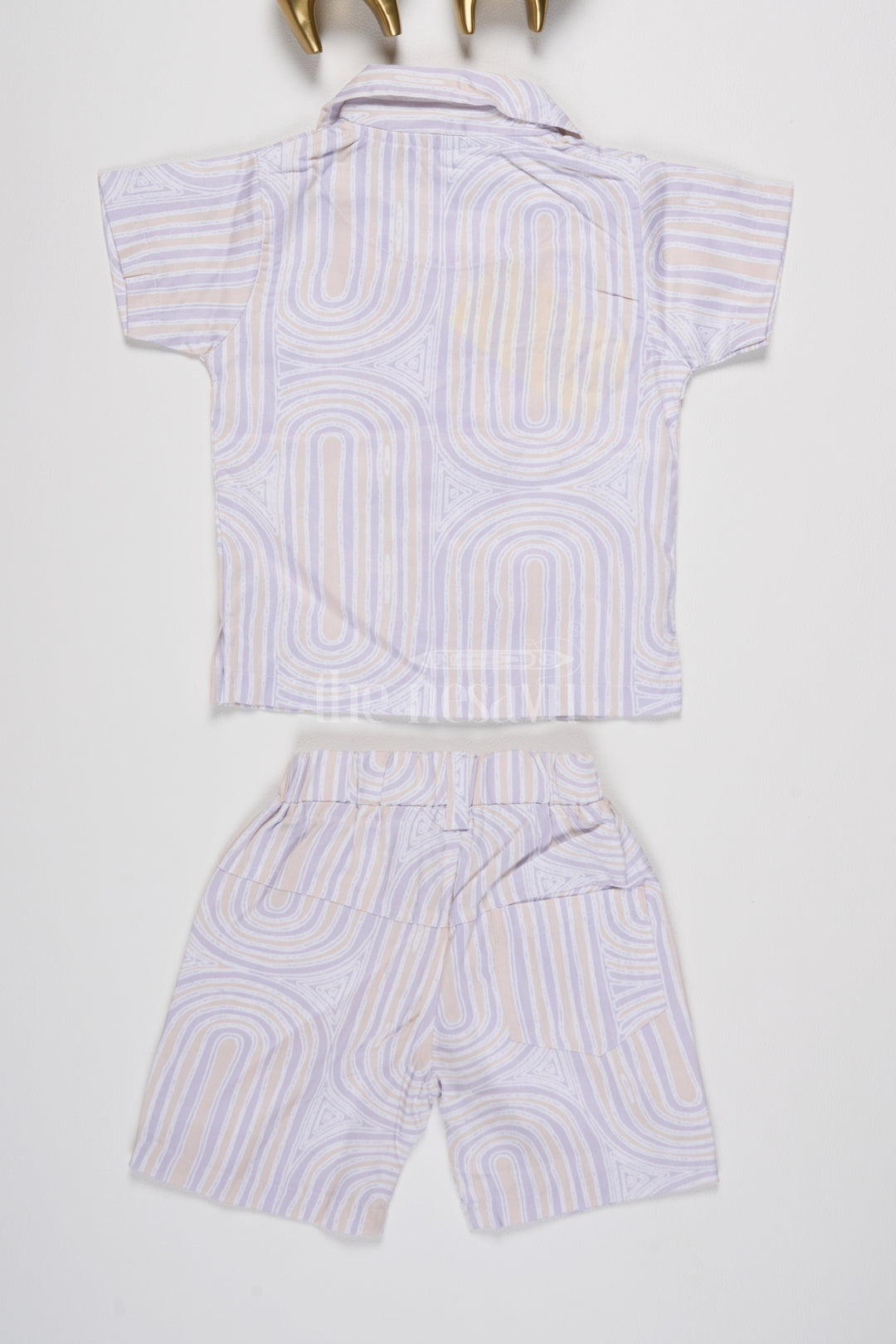 Boys Knitted Co-Ord Set with Unique Swirl Pattern for a Retro Summer Look