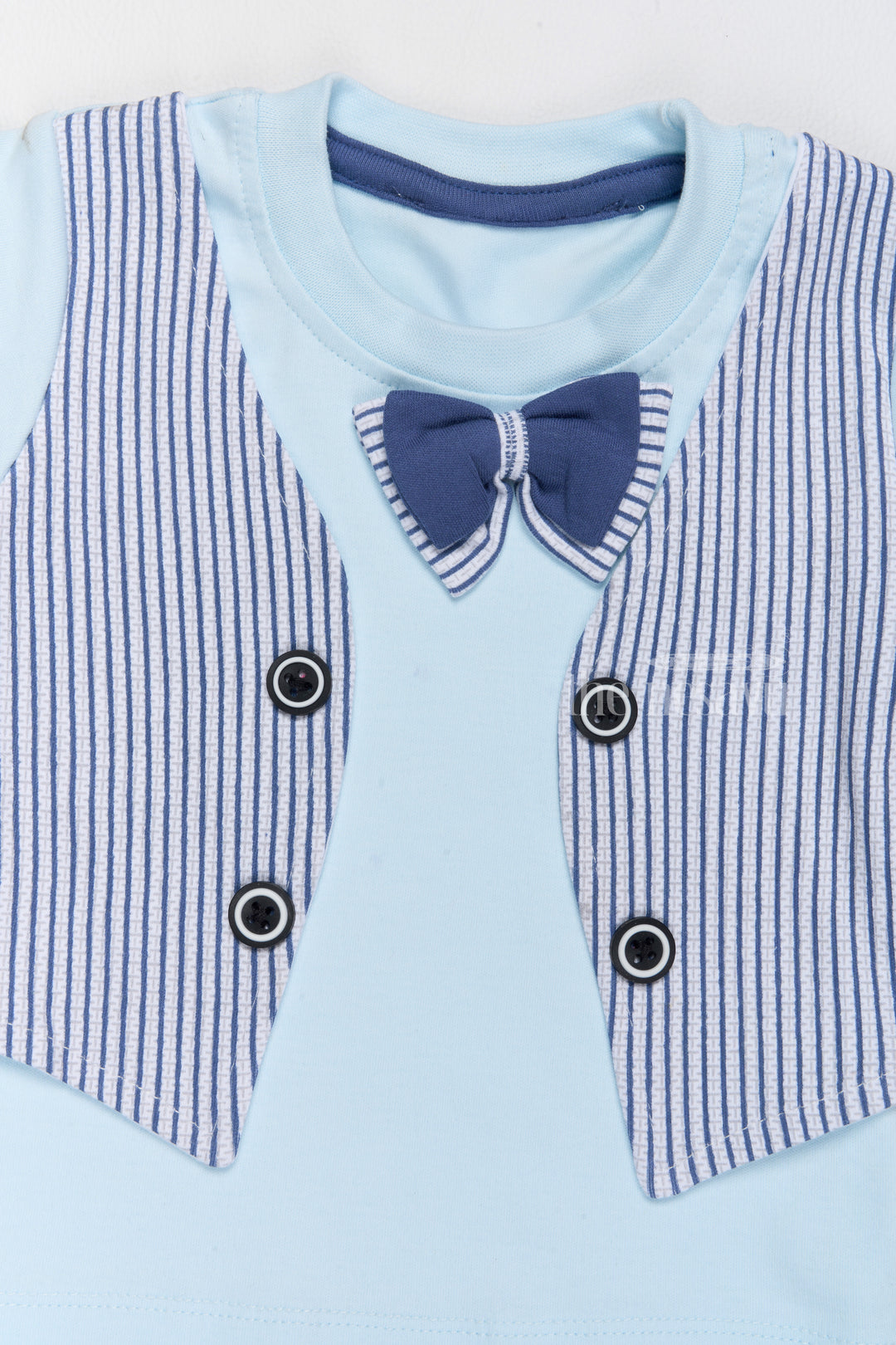 Newborn Festive Wear Set with Bowtie and Striped Vest for Special Occasions