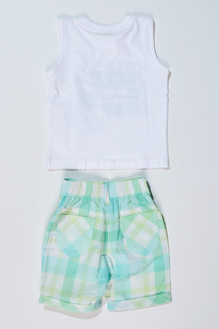 Boys Smart Casual Shirts with Checked Shorts and Graphic T-Shirt for Everyday Wear