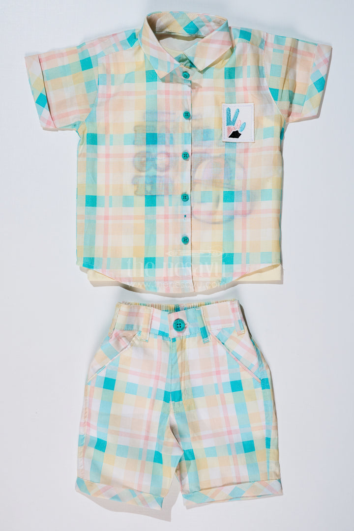 Boys Best Smart Casual Shirts with Checked Shorts and Graphic Printed T-Shirt