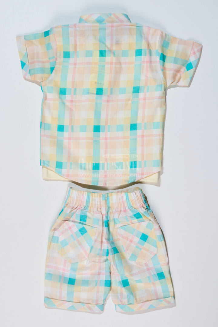 Boys Best Smart Casual Shirts with Checked Shorts and Graphic Printed T-Shirt