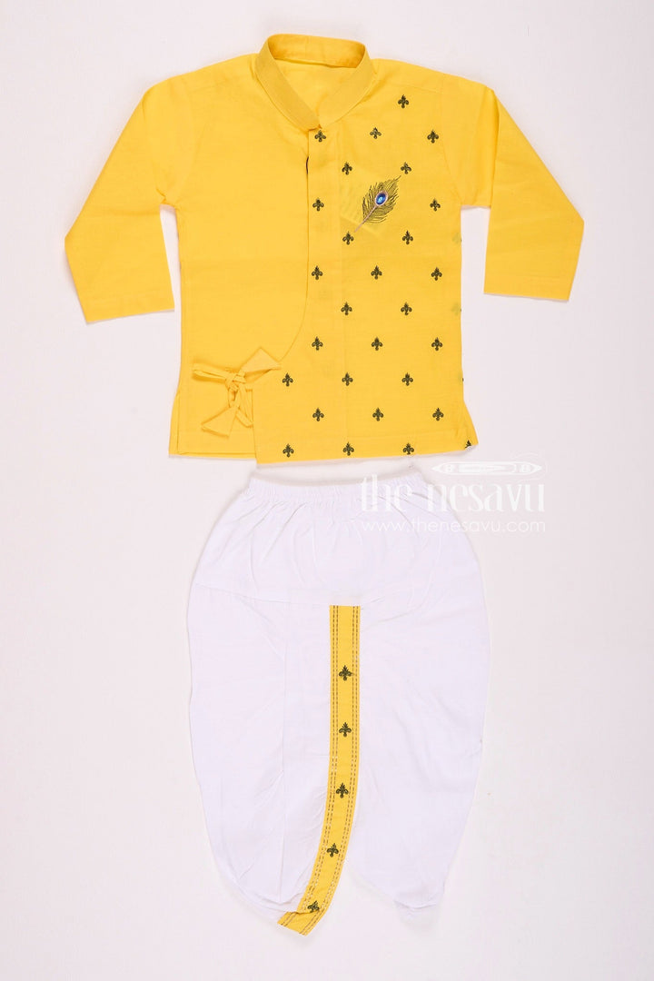 AFY.Festive Yellow Krishna Jayanthi Baby Kurtha with Dothi Pant Set