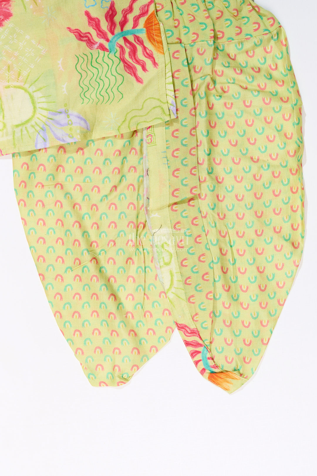 Boys Dhoti and Kurta Set with Floral Printed Cotton Fabric for Ethnic Wear