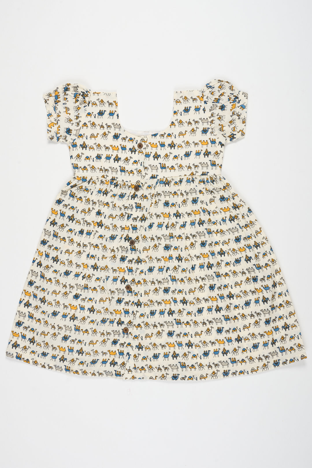 Baby Cotton Frock with Camel Print for Casual Wear Soft and Breathable