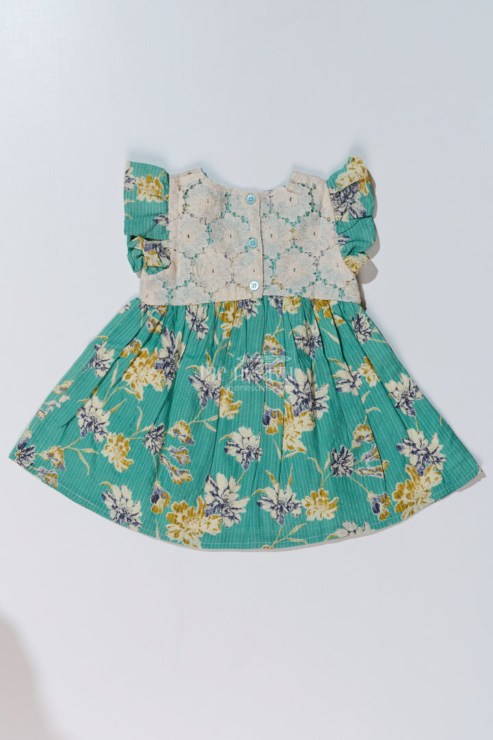 Charming Modern Half Frock for Baby Girls with Lace Bodice and Floral Printed Skirt