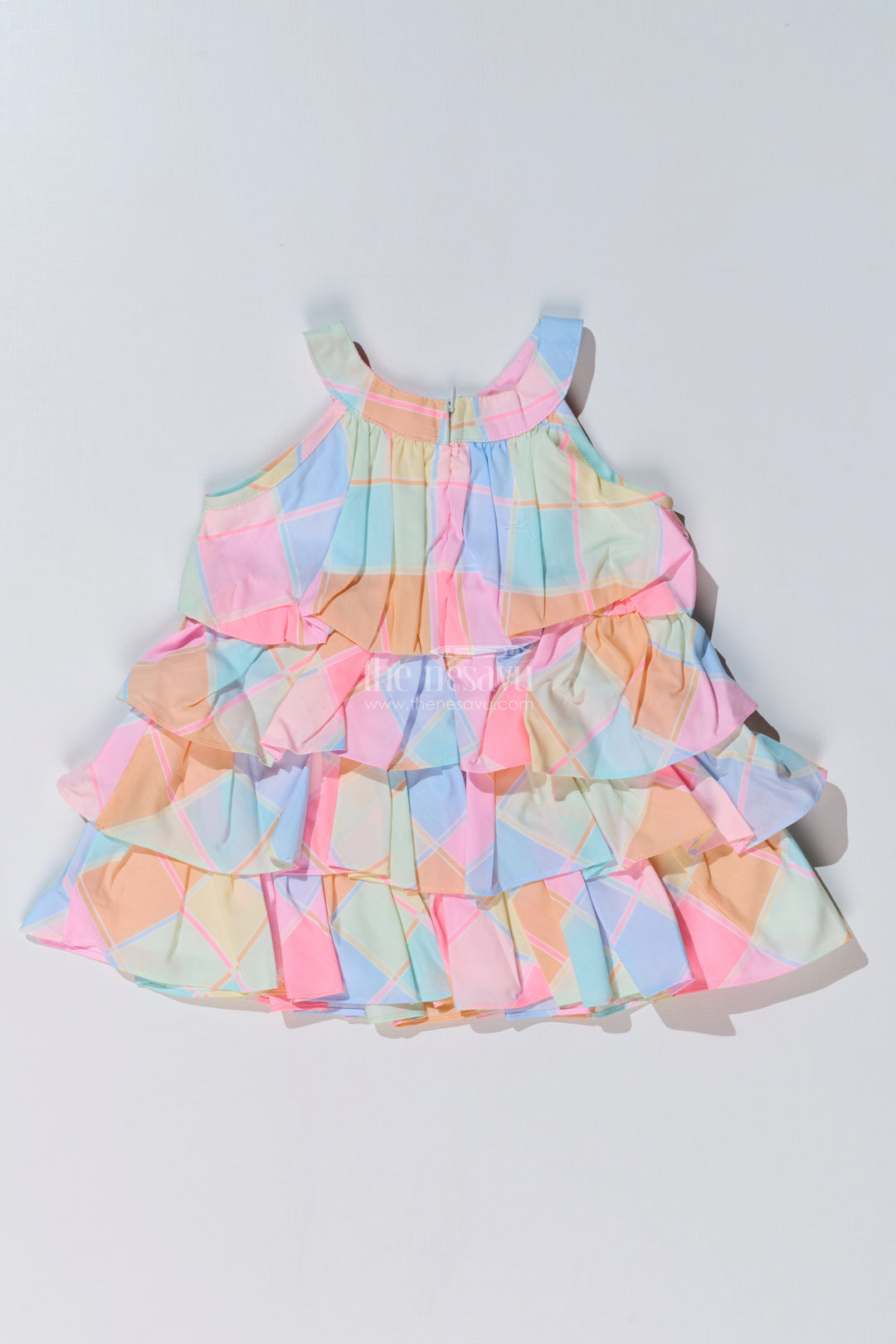 Baby Girls Maxi Frock with Layered Pastel Ruffles and Soft Cotton Fabric for a Dreamy Look