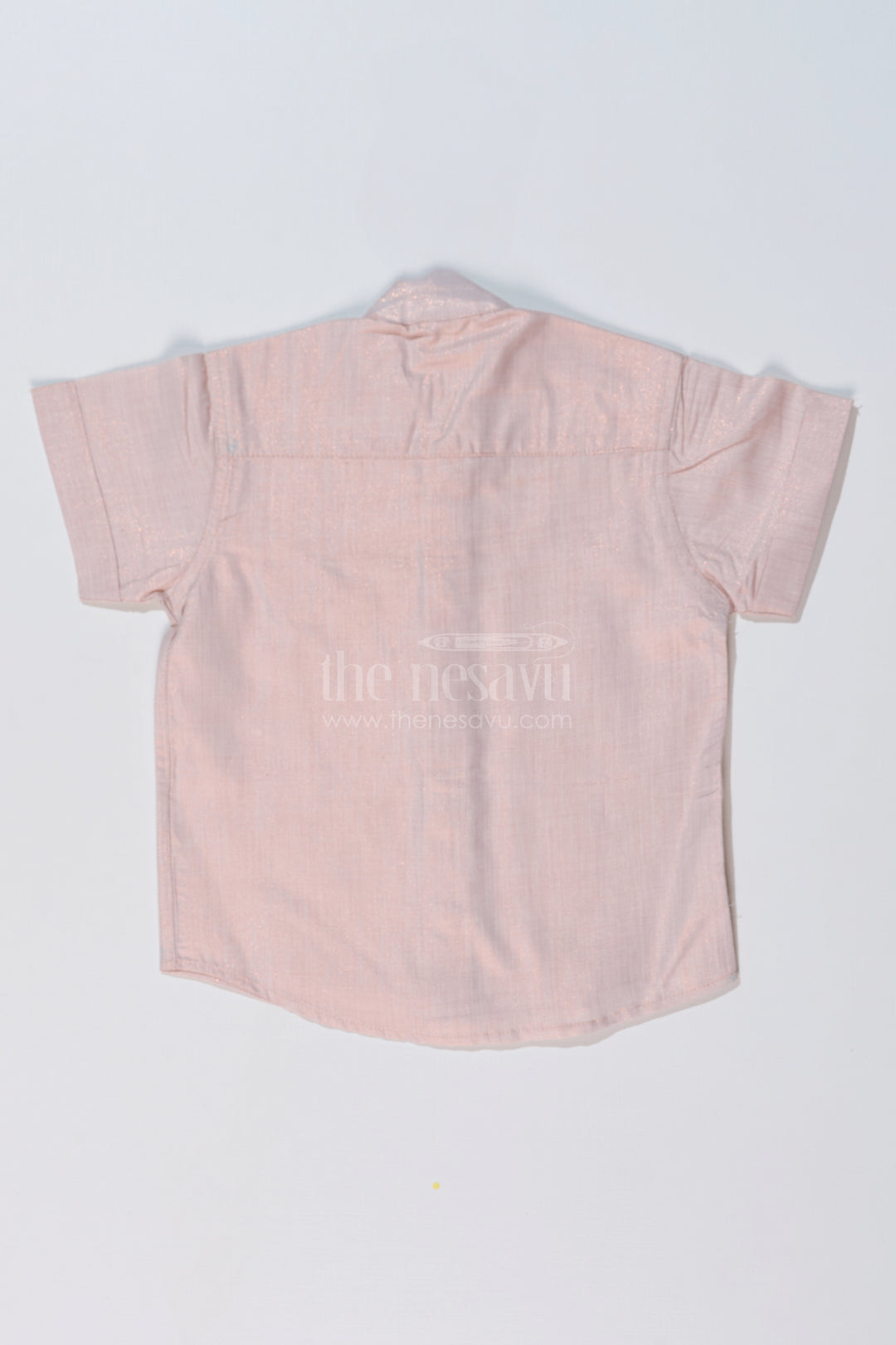 Boys Cotton Silk Shirt in Lavender with Subtle Texture and Embellished Bird Motif