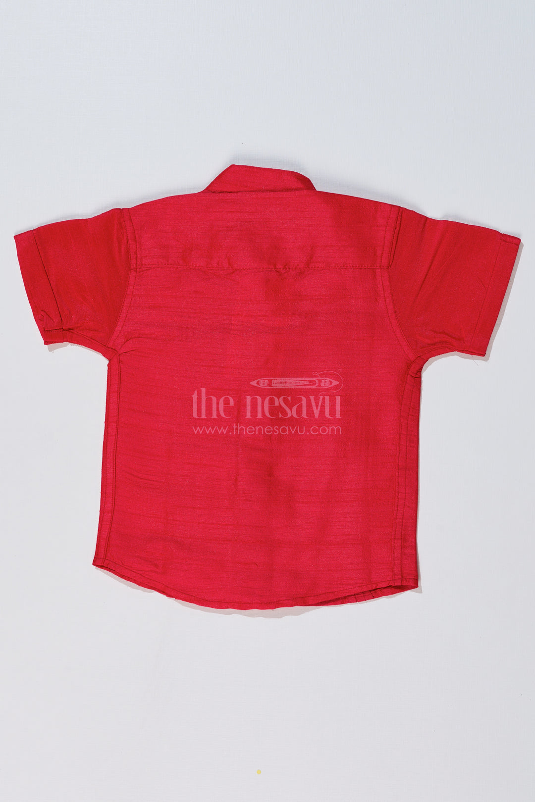 Boys Pink Shirt Half Sleeve with Silk Blend Fabric and Decorative Embroidery for Special Occasions