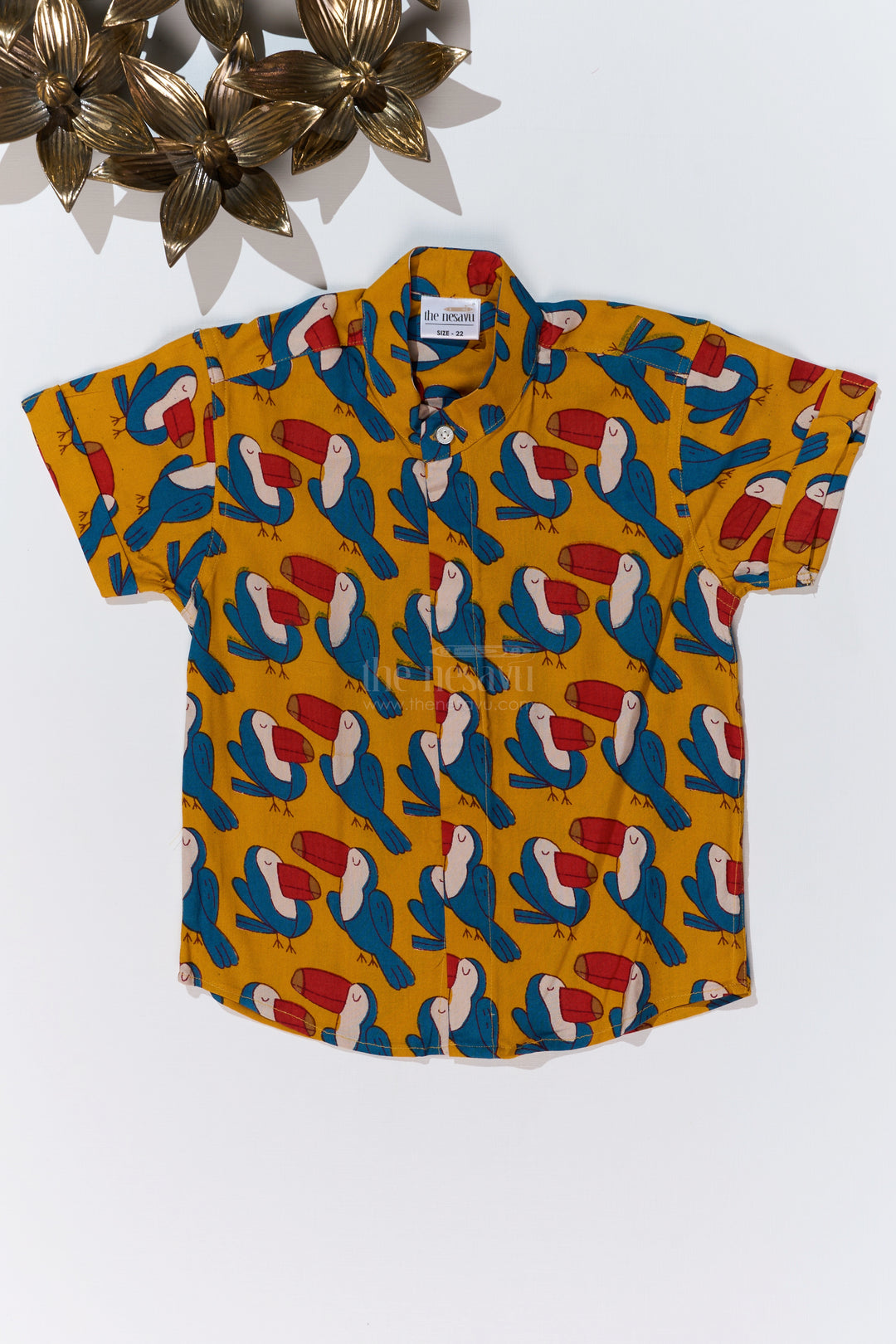 Boys Trendy Printed Shirts in Soft Rayon with Playful Toucan Bird Print for Everyday Wear