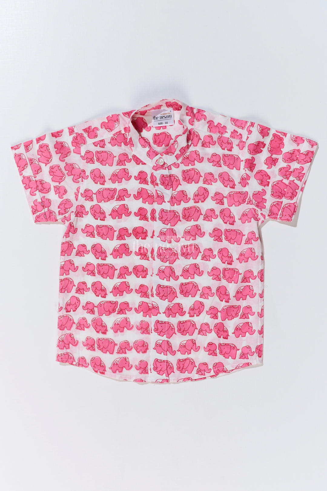 Boys Trendy Cotton Shirts in Cotton Block Print with Cute Elephant Motif