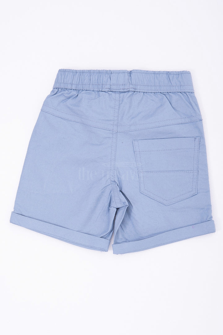 Comfortable Cotton Sports Shorts - Elastic Waist with Pockets in Grey