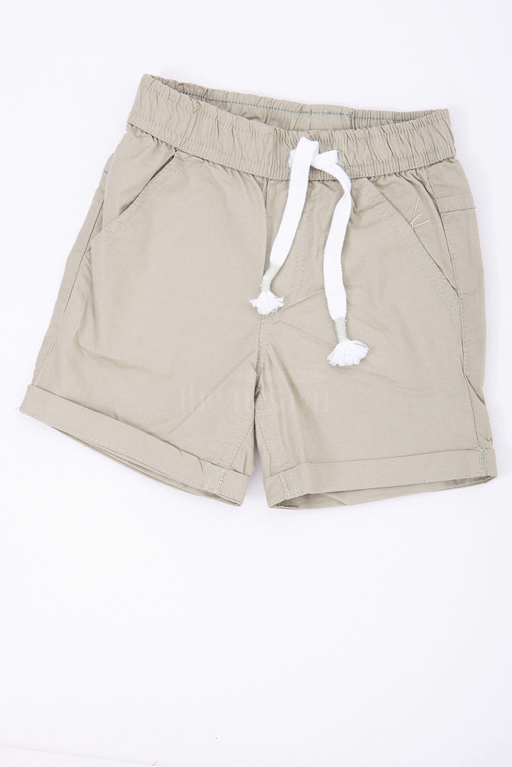 Pure Cotton Shorts - Elastic Waist with Pockets in Green