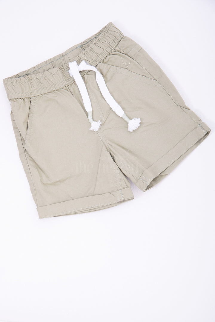 Pure Cotton Shorts - Elastic Waist with Pockets in Green