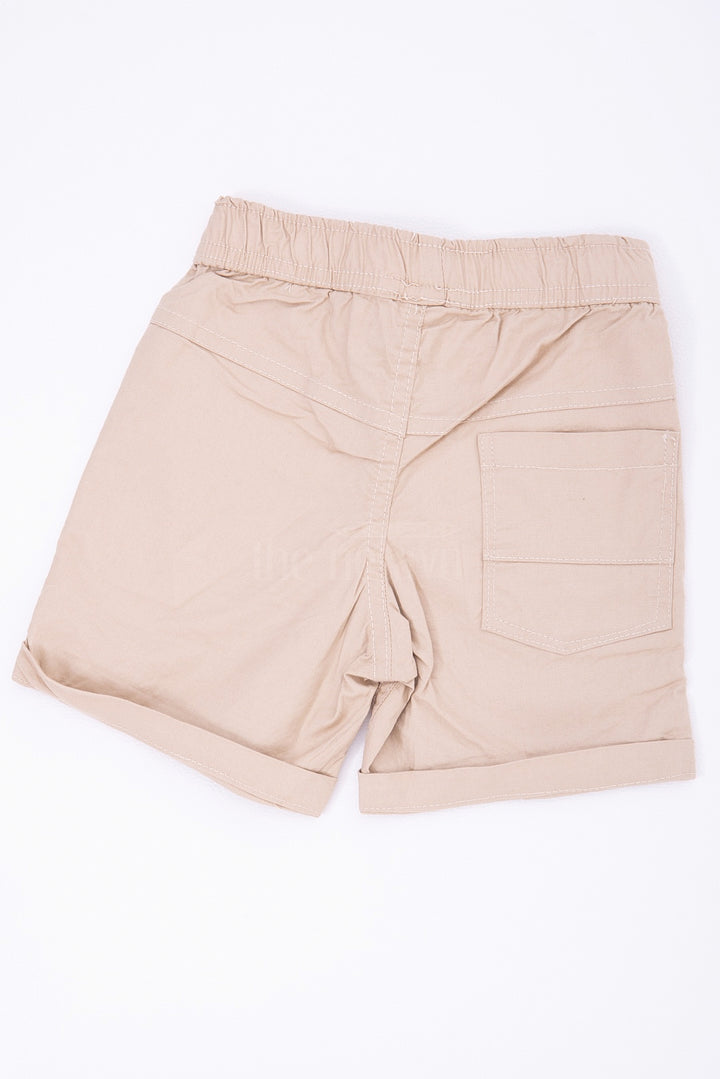 Sports Cotton Shorts - Elastic Waist with Pockets in Bridge Color