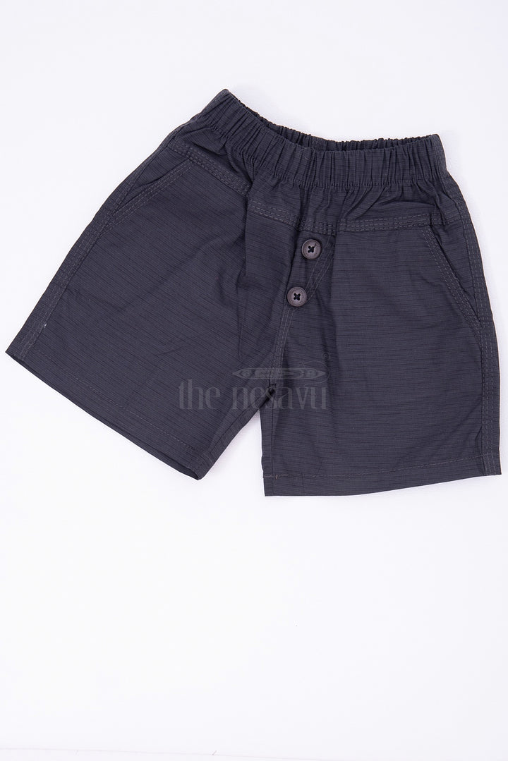 Classic Black Cotton Boys Dress Shorts