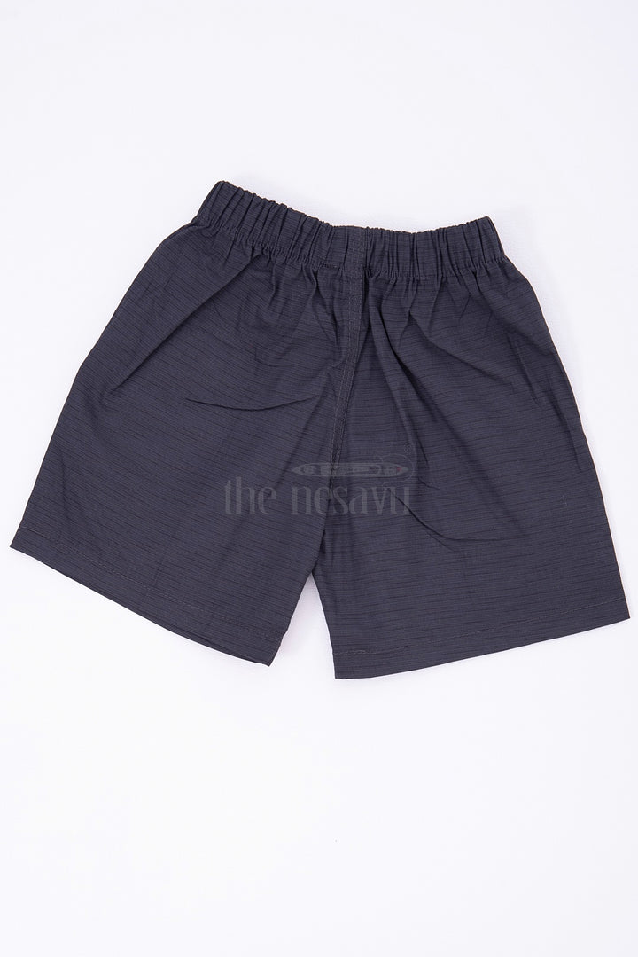 Classic Black Cotton Boys Dress Shorts