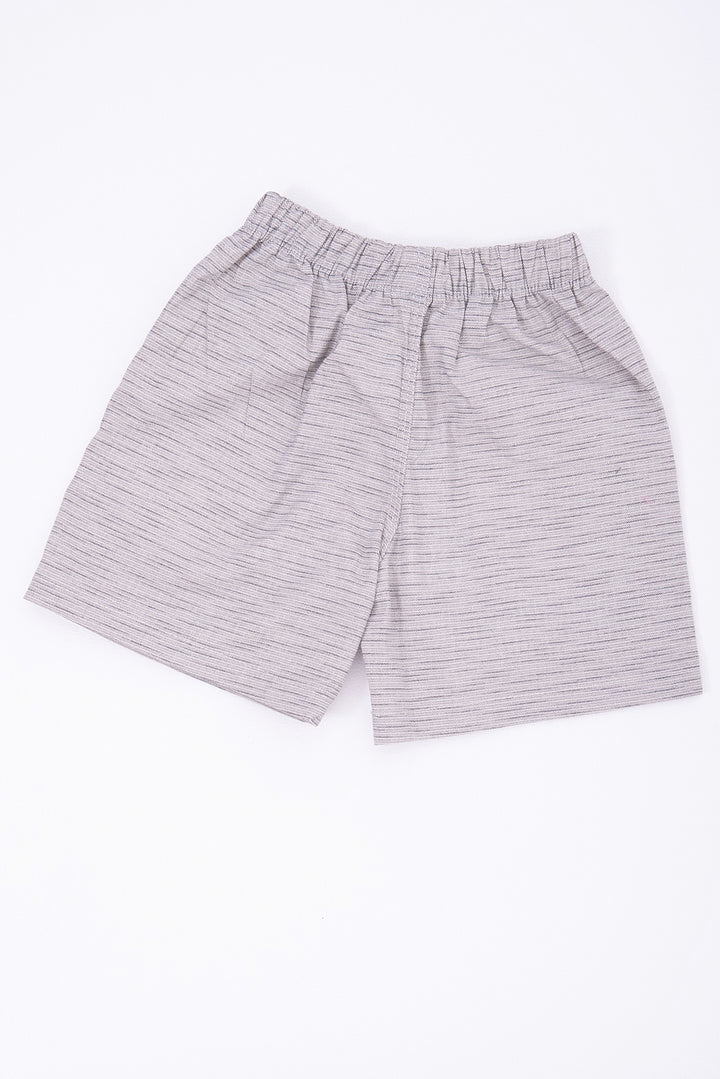 Stylish Grey Cotton Boys Dress Shorts