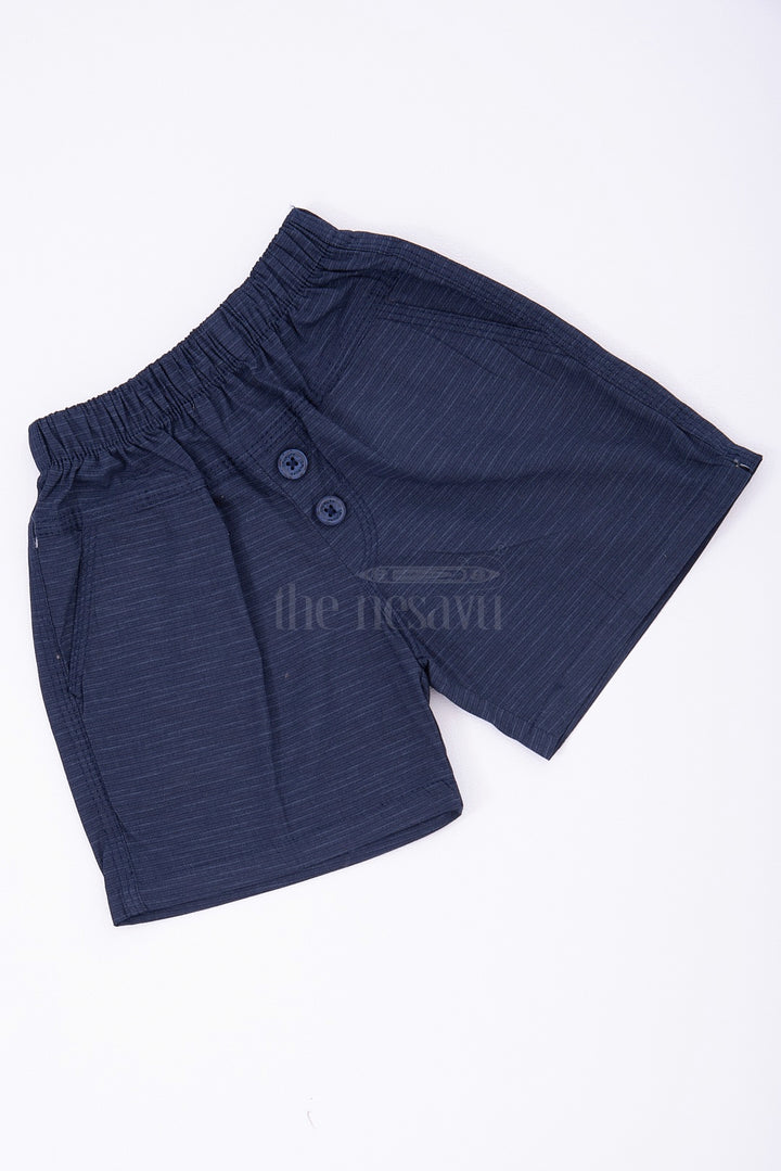 Navy Cotton Bermuda Shorts for Boys