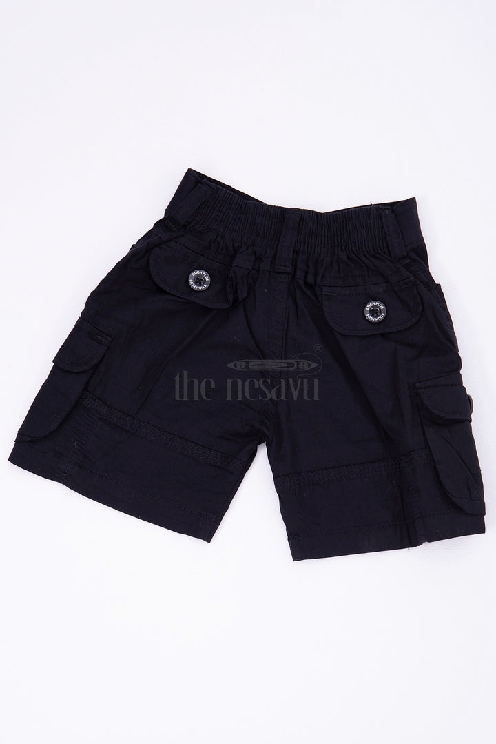 Black Cotton Boys Dress Shorts