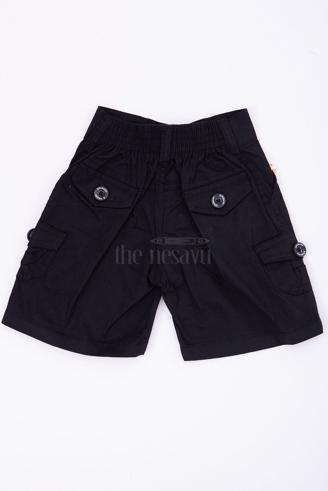 Black Cotton Boys Dress Shorts