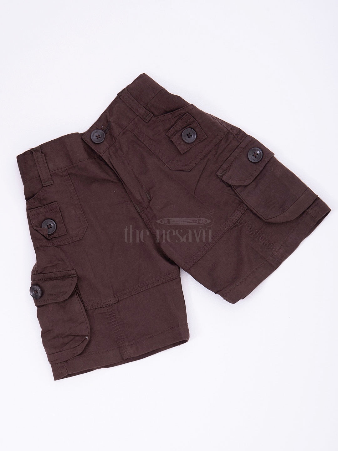 Brown Cargo Cotton Boys Dress Shorts