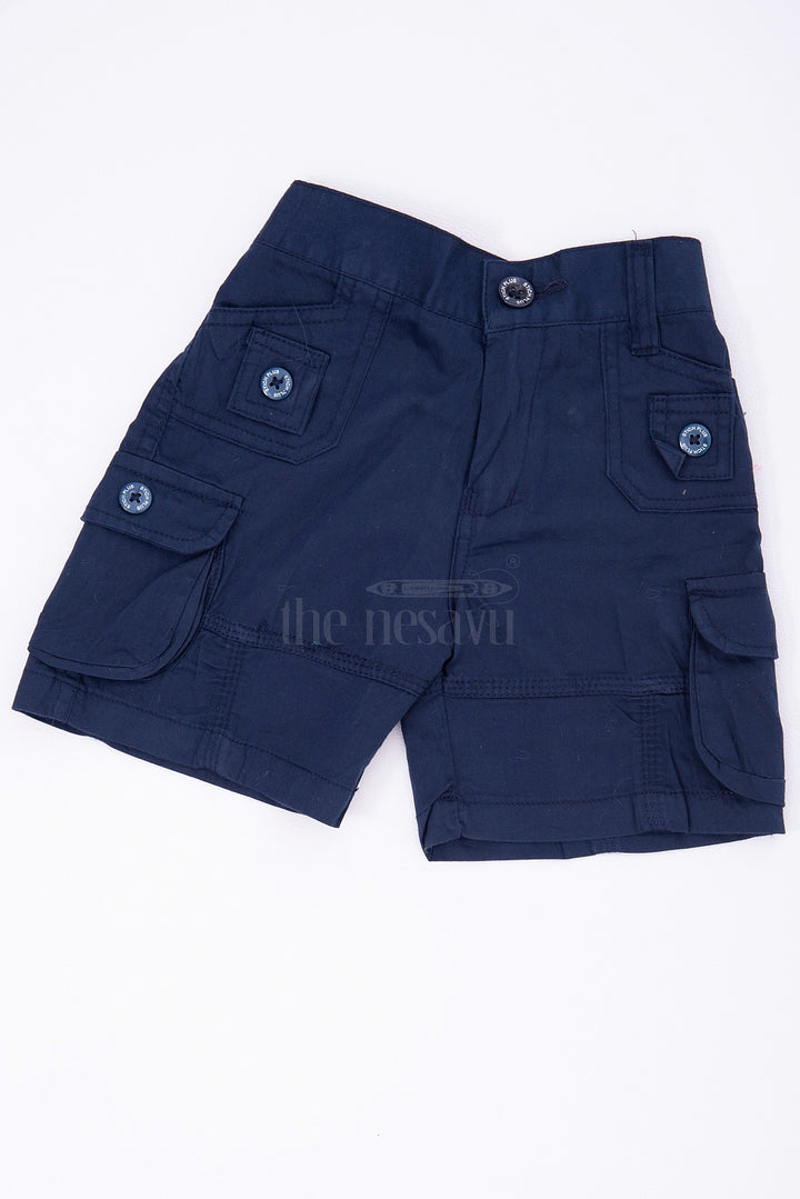 Navy Cotton Boys Dress Shorts