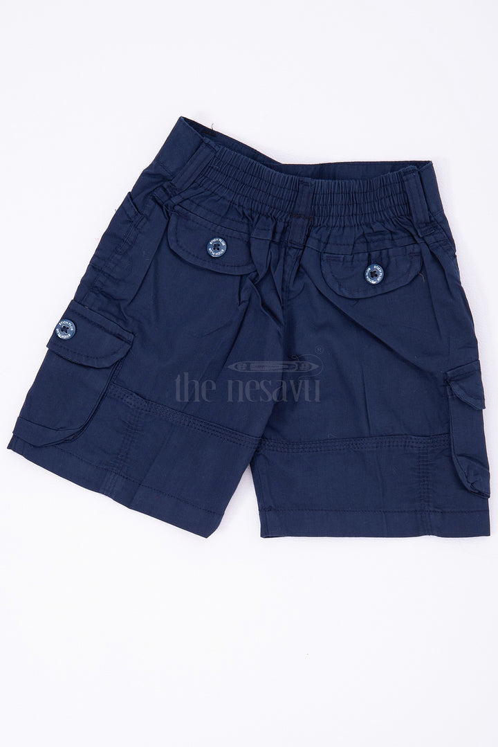 Navy Cotton Boys Dress Shorts