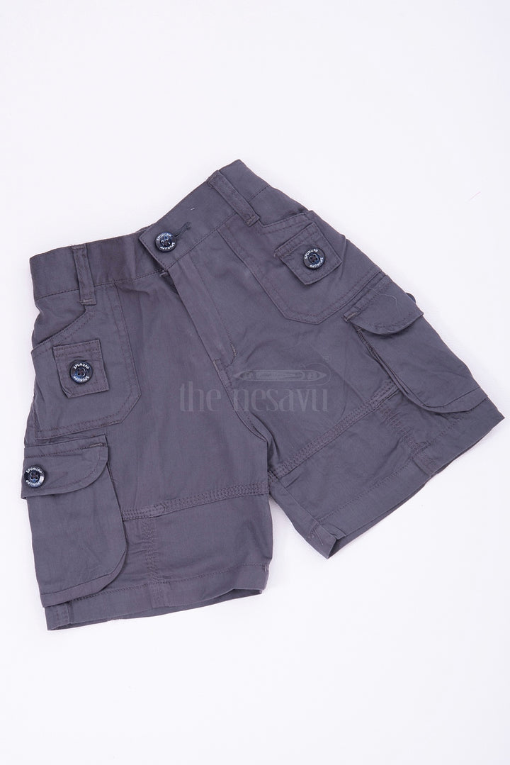 Blue Cargo Cotton Boys Bermuda Shorts