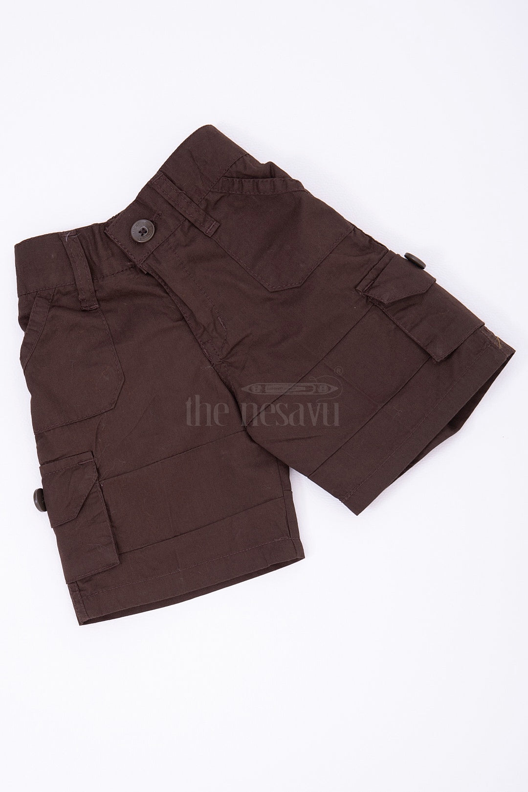 The Nesavu Brown Cargo Cotton Boys Daily Wear Shorts