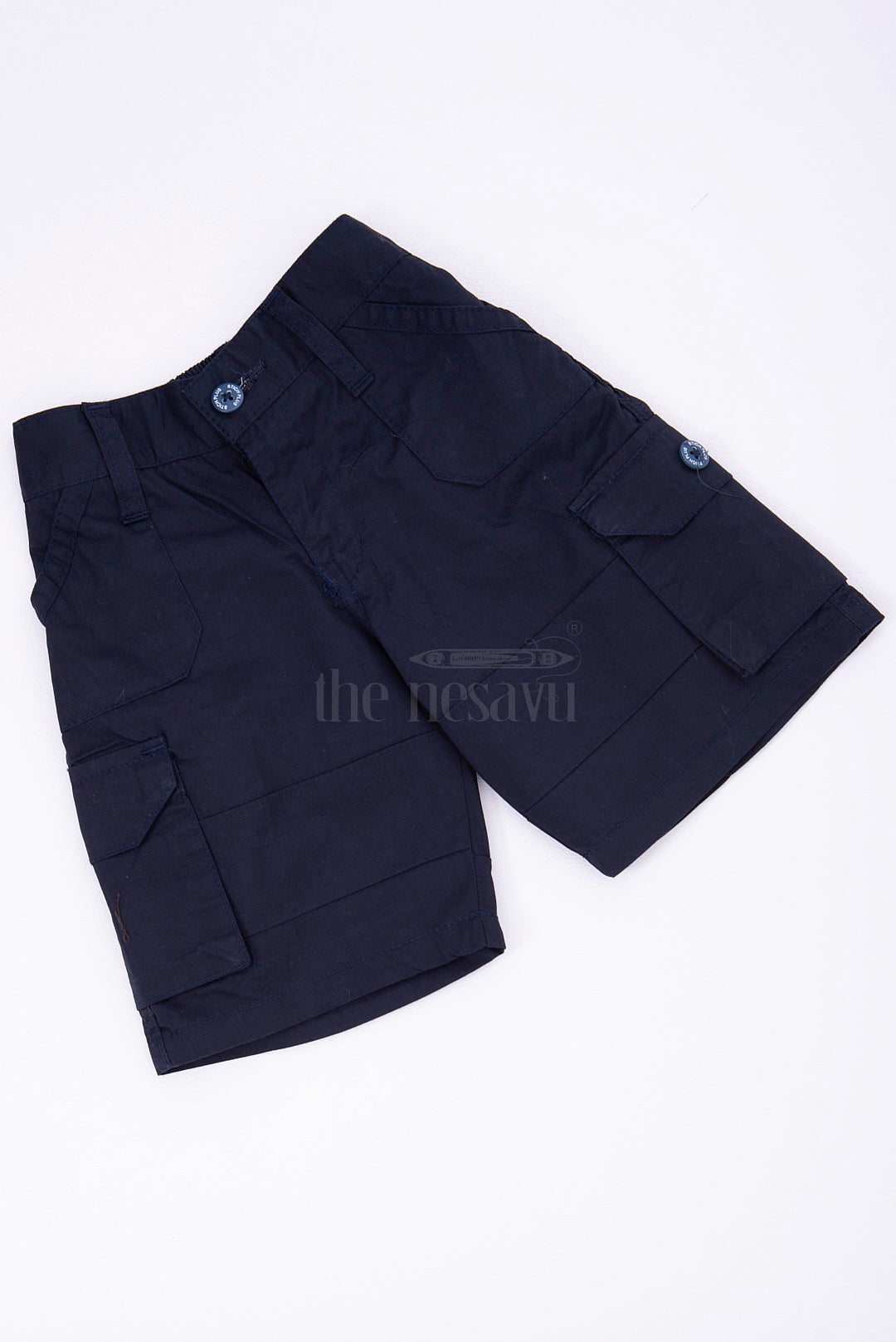 The Nesavu Blue Cargo Cotton Boys Shorts for T-Shirts