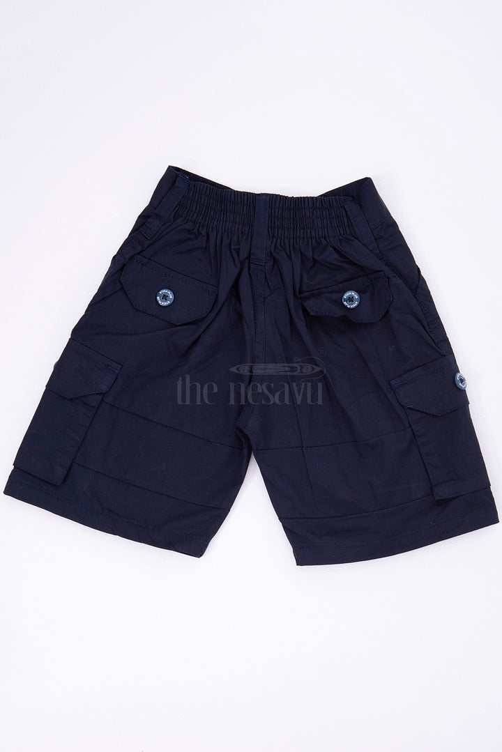 The Nesavu Blue Cargo Cotton Boys Shorts for T-Shirts