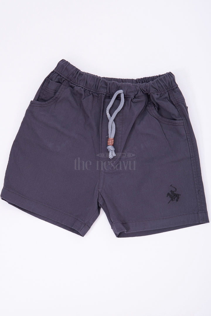 Modern Grey Kids Shorts with Drawstring