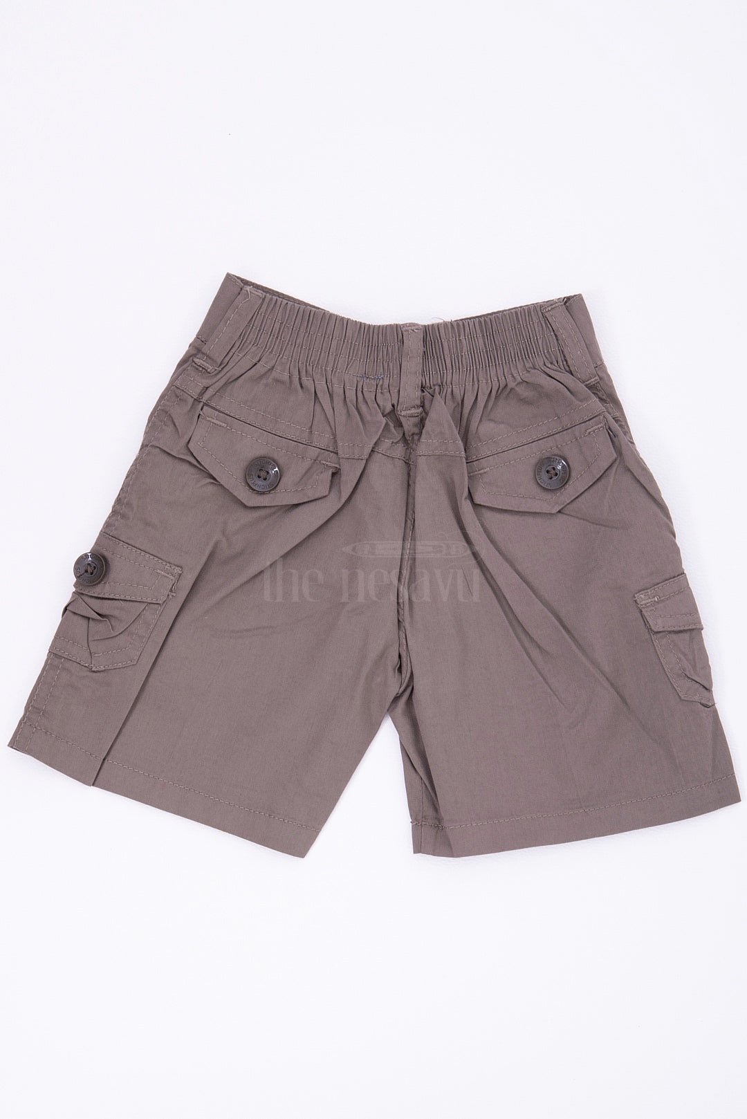 Green Boys Cargo Shorts with Elastic Waist Back