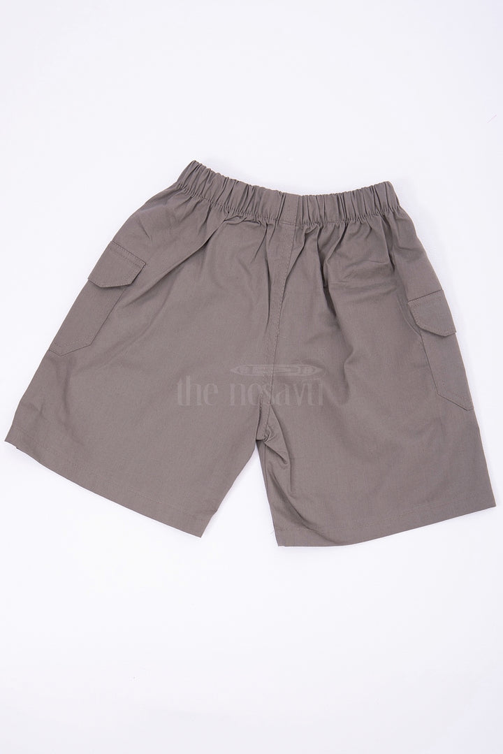 Green Boys Cotton Bermuda Shorts with Elastic Waist