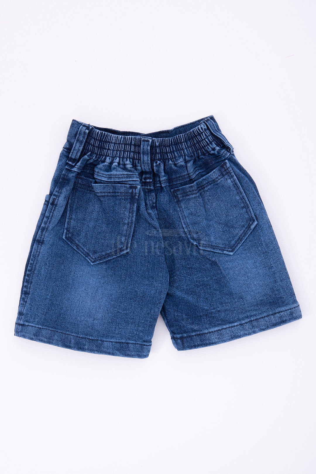 Boys Navy Denim Shorts with Elastic Waistband