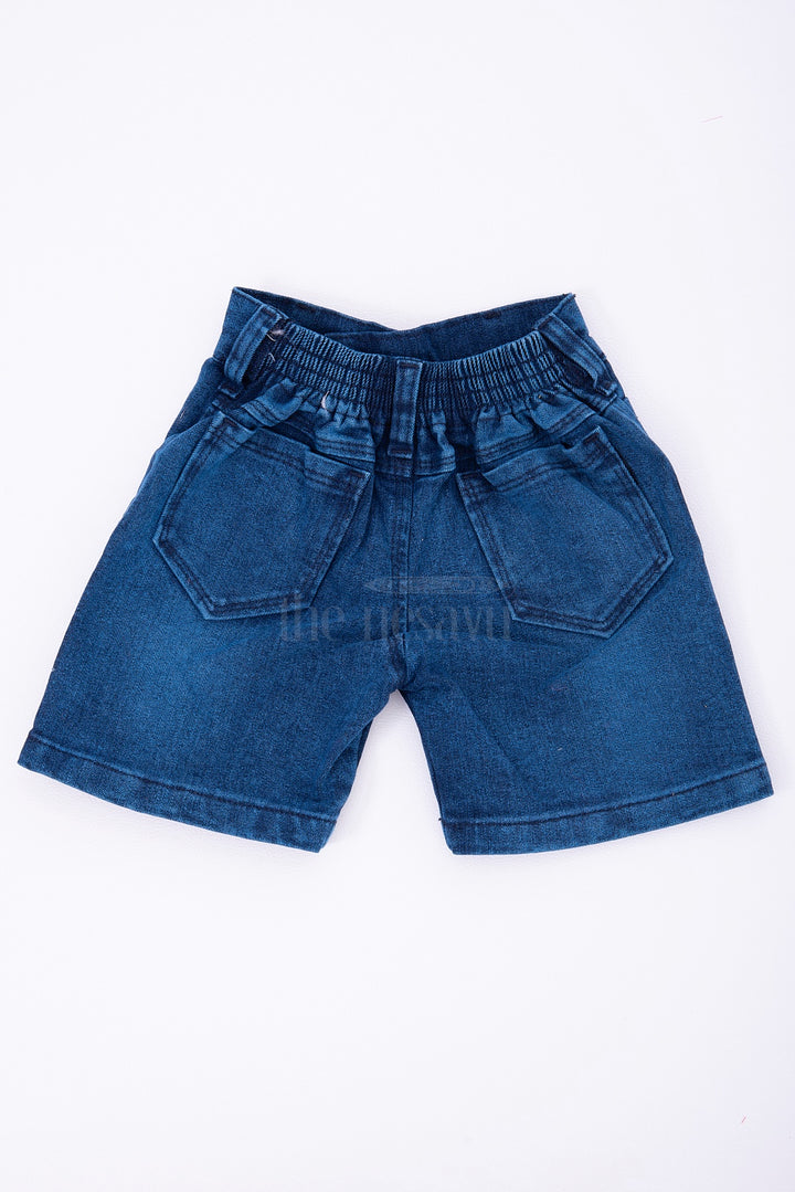 Boys Blue Denim Shorts with Elastic Waistband