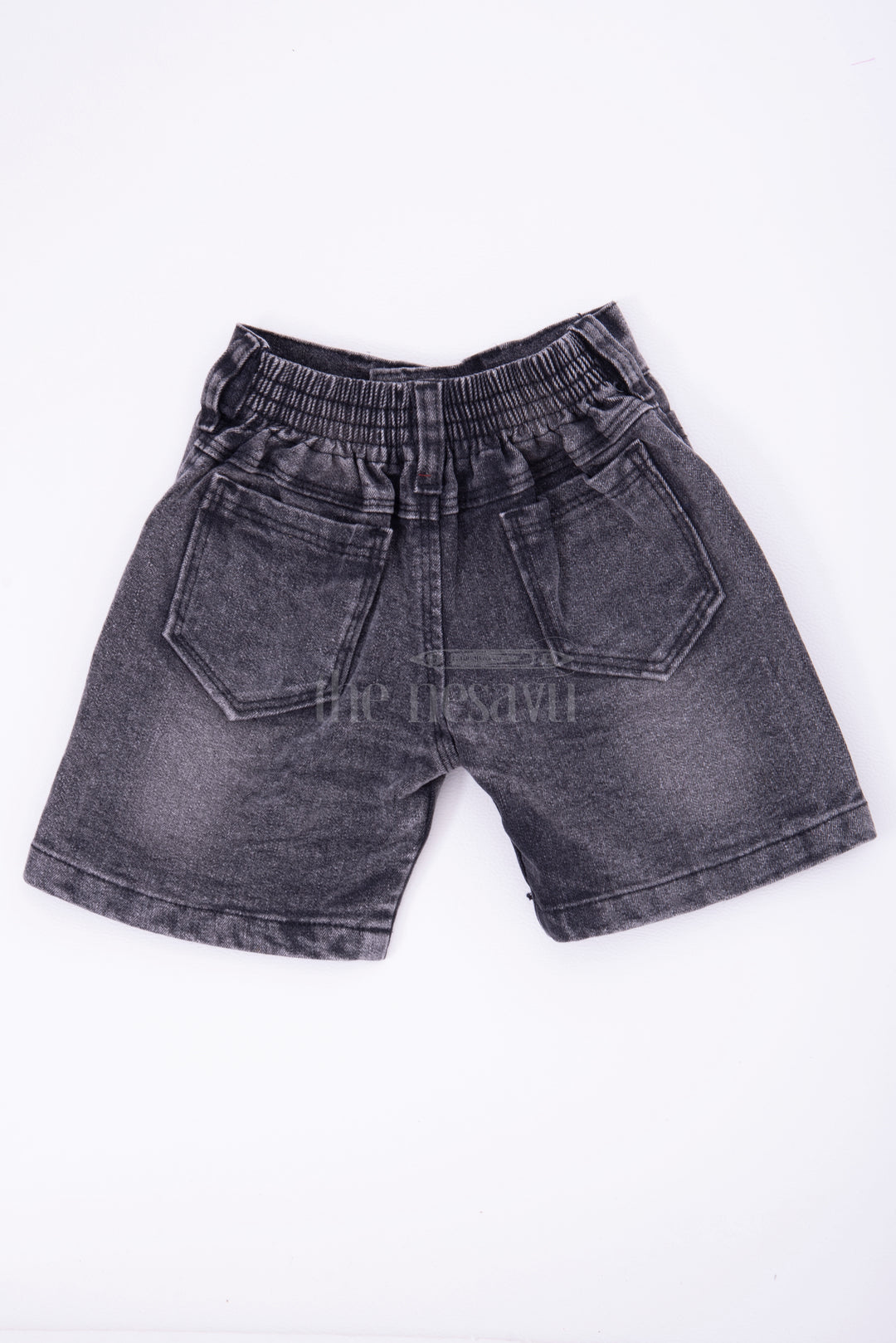 Boys Grey Denim Shorts with Elastic Waistband