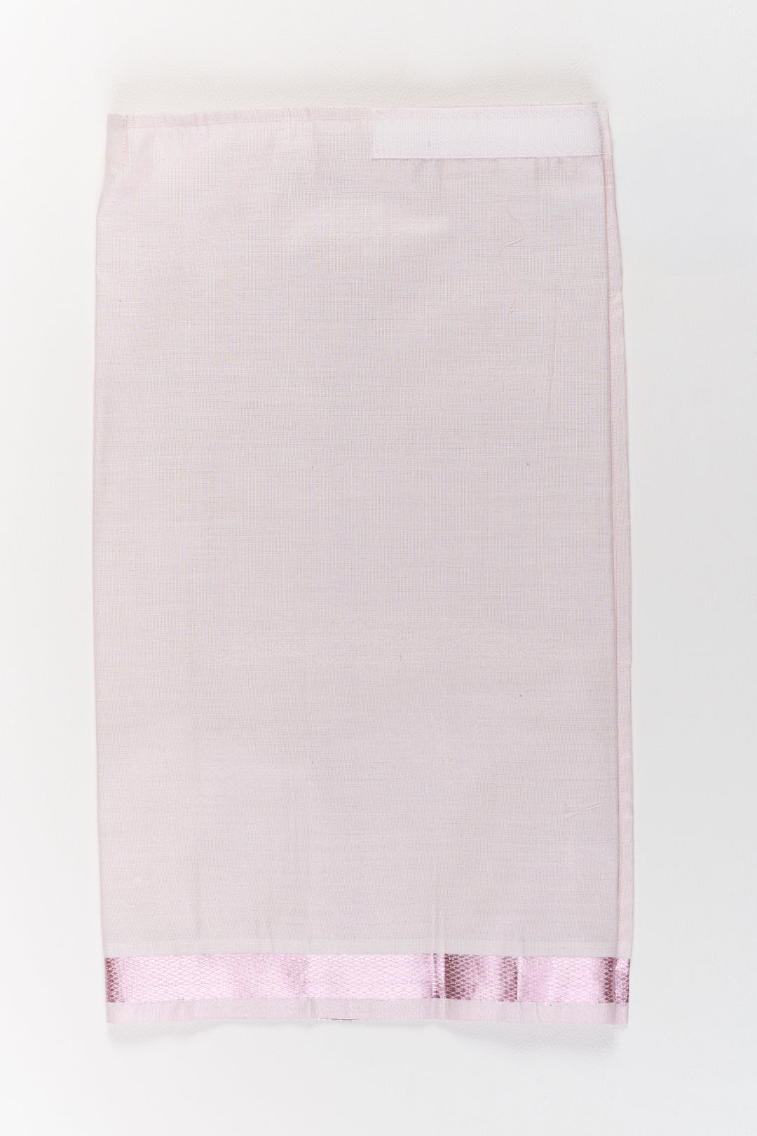 Boys Silk Vesti with Light Pink Zari Border for Traditional Ceremonies