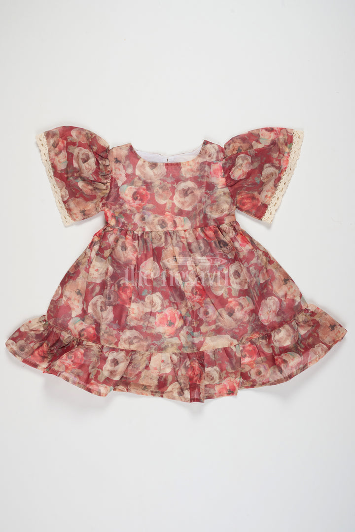 Casual Cotton Frock for Women with Floral Tissue Print and Puff Sleeves, Ideal for Summer Outings and Playdates