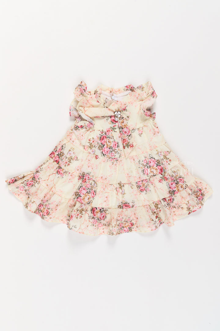 Party Frock New with Floral Prints and Ruffled Tiers for Girls