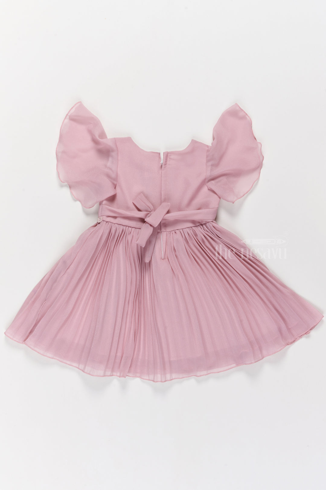 Lovely Pink Fancy Party Wear Dress for Girls with Delicate Embroidery and Puff Sleeves