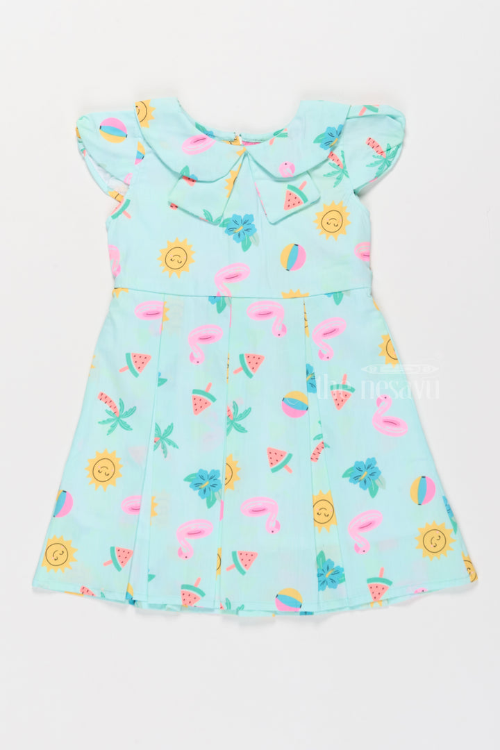 Frill Cotton Dress for Girls with Playful Summer Prints