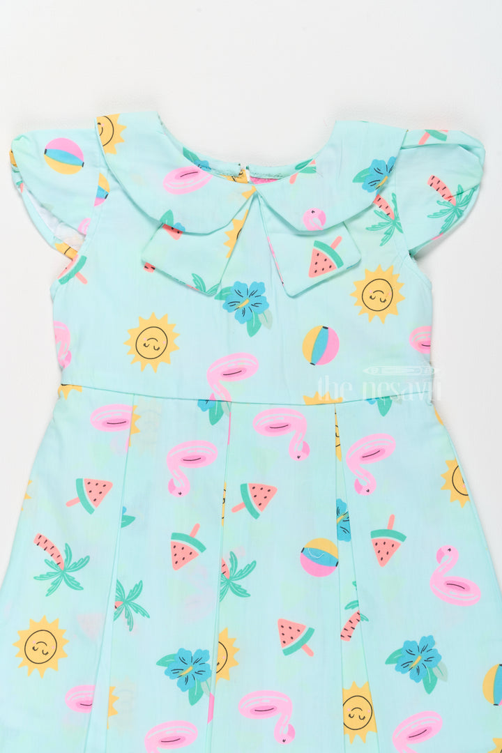 Frill Cotton Dress for Girls with Playful Summer Prints