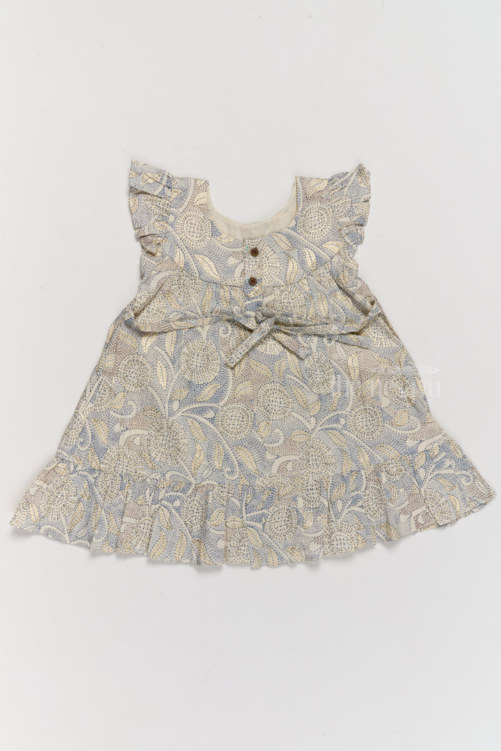 Trendy Girls Cotton Fashion Dress with Elegant Floral Pattern and Ruffled Details