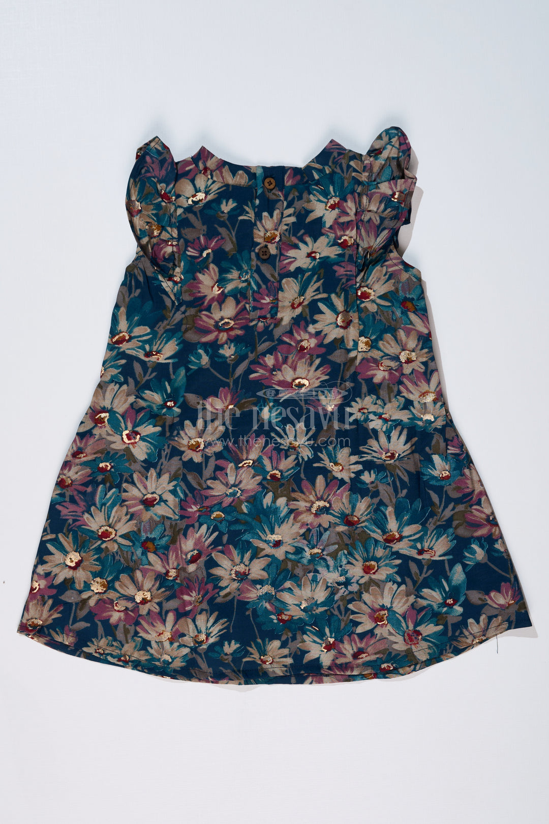 Girls Hot Frock in Muslin Silk with Floral Print and Elegant Shoulder Bow