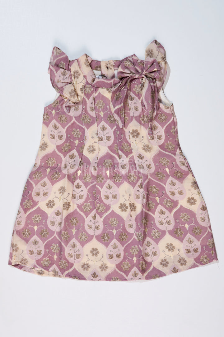 Girls Cotton Blend Casual Dresses in Muslin Silk with Delicate Floral Design