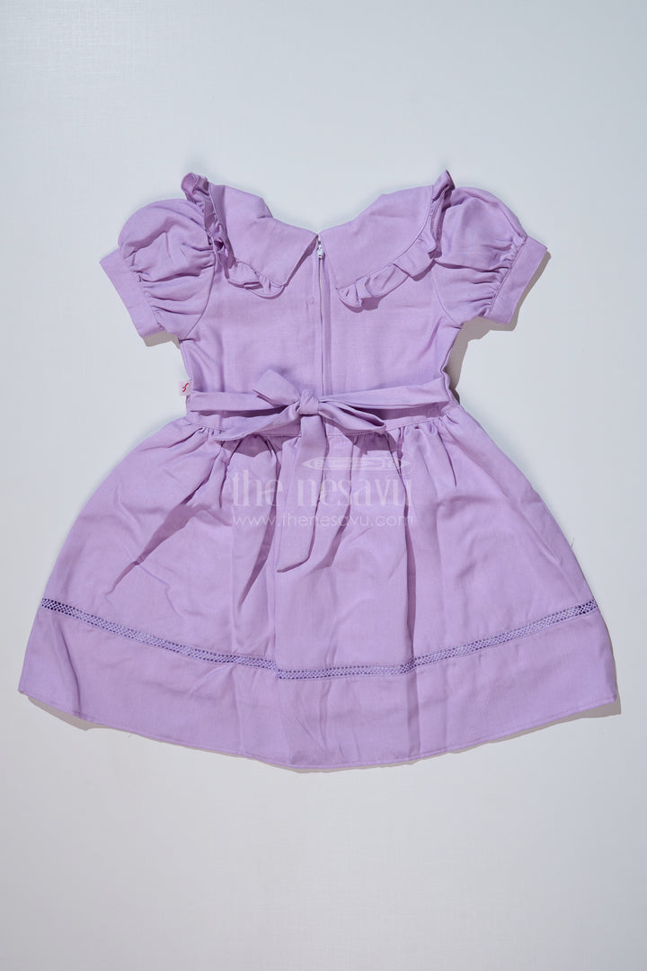 Casual Frock for Girls in Poly Blended Fabric with Embroidered Details