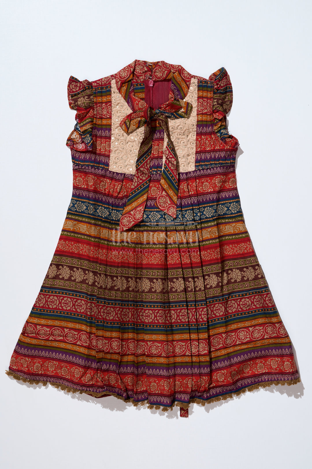 Girls Frock Cotton Ki with Bohemian Print and Embroidered Yoke for a Chic Look