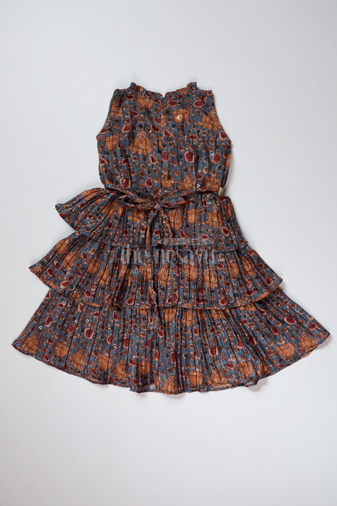 Stylish Prince Frock for Girls with Chinon Pleated Silk and Elegant Tiered Ruffles